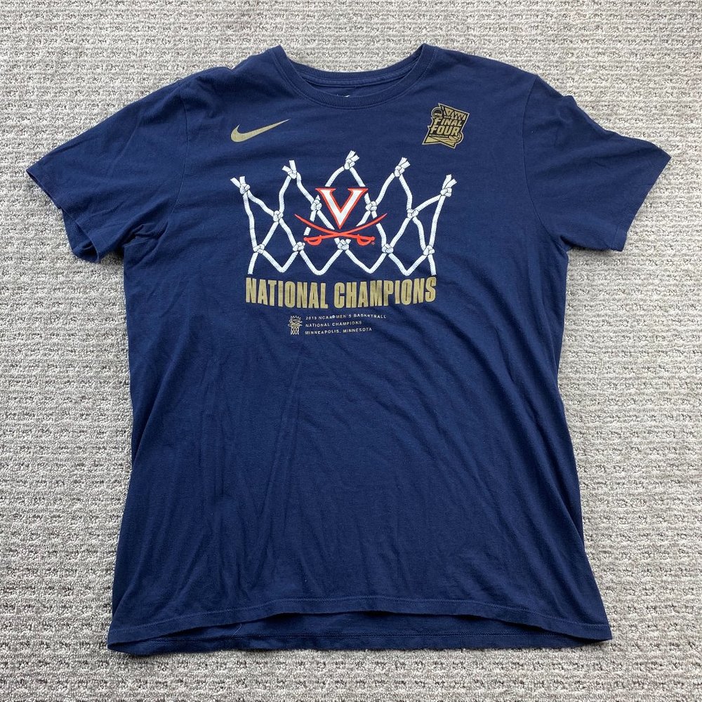 Nike Tee Shirt Adult Men Large Navy Blue 2019 NCAA Basketball Champion Minnesota
